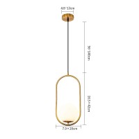 Pendant Lighting Modern Style Chandelier ,One Light Kitchen Lamp,Frosted Glass Globe Lampshade Pendant Light Indoor Hanging Light Fixture Adjustable Hanging Fixture For Dinning Room Bedroom