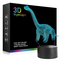 Dinosaur Lamp 3D Night Light, Decorative Led Bedside Table Lamp For Kids Room Xmas Birthday Gifts For Boys Girls Child