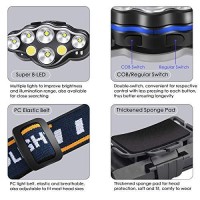 Tupwaid Headlamp,Led Head Lamp Waterproof 18000 Lumen Brightest Usb Headlight Flashlight With Red Lights, Extreme Bright Headlamps With 8 Modes For Outdoor Camping Cycling Fishing