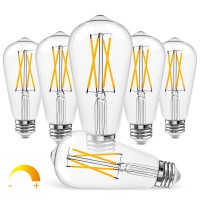 Ledmundo Edison Light Bulbs 60 Watt Dimmable, E26 Led Bulb Medium Base, 2700K Soft White St19/58 Vintage Light Bulbs, Ul Listed, 7W 800Lm 95+Cri, Clear Glass, Pack Of 6