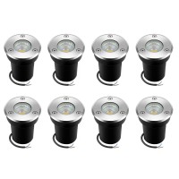 Junview 8Pack Landscape Lights Led Well Lights 6W 12V-24V Ground Lights Ip67 Waterproof Low Voltage Landscape Lighting For Driveway, Deck, Step, Garden Outdoor Lighting (Warm White)