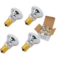 Haraqi 4 Pack Replacement Bulbs For Lava Lamps,Glitter Lamps,Incandescent, Yellow, R39 E17 25 Watt Reflector Bulbs