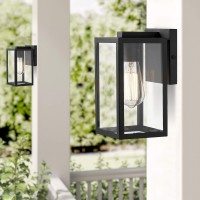 Bestshared Exterior Wall Light Outdoor Wall Mount Lighting 1Light Outdoor Wall Sconce Wall Lantern Fixture In Black Finish W