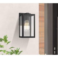 Bestshared Exterior Wall Light Outdoor Wall Mount Lighting 1Light Outdoor Wall Sconce Wall Lantern Fixture In Black Finish W