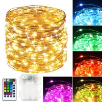 39Ft 120 Led Fairy Lights Battery Operated, Color Changing Fairy Lights With Remote Timer, String Lights Battery Powered Twinkle Christmas Lights For Bedroom, Party, Halloween, Xmas Tree Decor