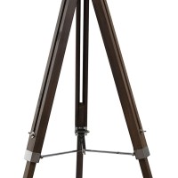 This floor lamp with its vintage spotlight inspired design will not only illuminate your space but will also enhance your home dcor style This lamp comes with antique oak brown finish wooden tripod base while has a silver chrome finished cylindrical metal