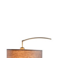 This sleek urbane designed floor lamp will not only illuminate your space but will also enhance your home dcor style This lamp comes with drum shaped hanging lamp shade made from brown fabric supported on antique bronze finish arched metal stand with marb