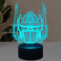 Laysinly 3D Night Light, Optimus Prime 7 Colors Led Table Lamp, Remote Control Child Bedroom Night Lamp, Kids Boys Birthday Christmas Gift