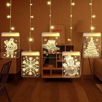 Aolantai Window Lights, 3D Acrylic Fairy Lights Christmas String Lights With Usb Powered Christmas Decorations 8 Lighting Modes With Remote Controls For Outdoor, Indoor, Porch, Party, Warm White