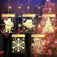 Aolantai Window Lights, 3D Acrylic Fairy Lights Christmas String Lights With Usb Powered Christmas Decorations 8 Lighting Modes With Remote Controls For Outdoor, Indoor, Porch, Party, Warm White