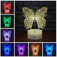 Fanmin Butterfly Lamp Butterfly Night Light For Kids With Remote Touch 7 Colors 16 Colors Changing Kids Room Decor 3D Optical