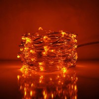 Anjaylia Orange String Lights Fairy Lights 10Ft 30 Leds Twinkle Lights For Party Halloween Thanksgiving Christmas Decoration