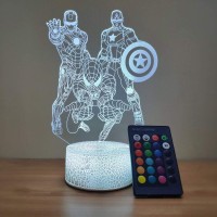 Night Light For Kids Table Lamp Christmas Present, 3D Led Illusion Lamp For Boys Bedroom Room Decoration, Remote Control Nightlight And Touch Light Up