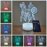 Night Light For Kids Table Lamp Christmas Present, 3D Led Illusion Lamp For Boys Bedroom Room Decoration, Remote Control Nightlight And Touch Light Up