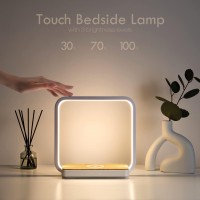 Wilit Bedside Lamp With Qi Wireless Charger, A13 Table Lamp 3 Step Dimmable Touch Control Desk Lamp For For Living Room, Bedroom, Kids Room.