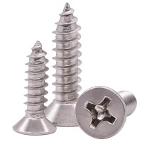 14 X 3 Flat Head Sheet Metal Screws Phillips Drive Wood Screws, 304 Stainless Steel 18-8, Self Tapping, Pack Of 25