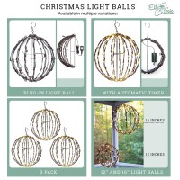 Elf Logic 3 Pack 12 Outdoorindoor Led Christmas Light Balls Durable Waterproof Longlasting Lightweight Bright Light Bal