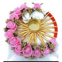 Agaas Enterprises Metal Artificial Flower Rangoli Diwali Decoration Diya