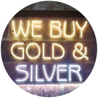 Advpro We Buy Gold Silver Shop Dual Color Led Neon Sign White & Yellow 16