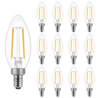 B11 E12 Candelabra Led Bulbs 60 Watt Equivalent, Dimmable Led Chandelier Light Bulbs, Soft White 2700K, 550Lm, Decorative Candle Base Filament Bulb For Ceiling Fan, Ul Listed, 12 Pack