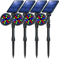 Osord Solar Spot Lights Outdoor, 9 Color Modes Solar Outdoor Lights Waterproof 18 Led Spotlight, 600Lm Landscape Lights Solar Powered For Garden Yard Driveway Tree Christmas Halloween Decor (4 Pack)