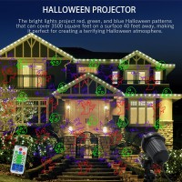 Halloween Outdoor Projection Light,Halloween Holographic Projector Light,3 Colors Rgb 20 Dynamic Patterns Combination,Ip65 Waterproof Rating,Halloween Party Lights,Halloween Outdoor Decoration Lights