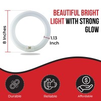 Bulbmaster Fc8T9Cw 22 Watt 8 Inch Round T9 Fluorescent Circular Light Bulb Cool White 4100K 1120 Lumens G10Q 4Pin Base 22W C