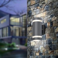 Lmp Led Semi Cylinder Up And Down Lights Outdoor Wall Light,Body In Aluminum Waterproof Outdoor Wall Lamps,3000K 5W With Certificate Etl 1 Pack