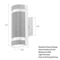 Lmp Led Semi Cylinder Up And Down Lights Outdoor Wall Light,Body In Aluminum Waterproof Outdoor Wall Lamps,3000K 5W With Certificate Etl 1 Pack