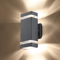 Lmp Led Square Up And Down Lights Outdoor Wall Light,Body In Aluminum Waterproof Outdoor Wall Lamps,3000K 5W With Certificate Etl 1 Pack