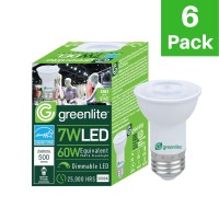 Led Par16 Dimmable Flood Light Bulb, 7W (60W Equivalent), 500 Lumens, 3000K Bright White, Indoor/Outdoor, 120V, Energy Star, (6 Pack)