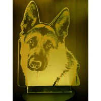 Jinnwell 3D German Shepherd Dog Wolf Night Light Lamp Illusion 7 Color Changing Touch Switch Table Desk Decoration Lamps Gift Wi