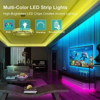 Vilsom Led Strip Lights 16.4Ft, Rgb 5050 Led Light Strip Kit With Remote And 12V Power Supply Led Lights For Bedroom, Room, Tv, Kitchen And Home Decoration Bias Lighting