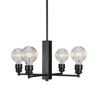 Edge 4 Light Chandelier Shown In Espresso Finish With 4 Watt Led Bulb