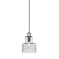 Aurora 1 Light Pendant In Brushed Nickel Finish With Clear Glass ( No Bulb Included )