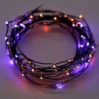 Xiwu Orange & Purple Halloween Fairy Lights 10Ft 60 Leds Fall String Lights,12-Function Color Changing Battery Operated Halloween Lights With Remote For Fall Halloween Home Bedroom Indoor Gift Decor