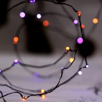 Xiwu Orange & Purple Halloween Fairy Lights 10Ft 60 Leds Fall String Lights,12-Function Color Changing Battery Operated Halloween Lights With Remote For Fall Halloween Home Bedroom Indoor Gift Decor