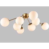 Holkirt Elegant Modern Globe Semi Flush Mount Ceiling Light 8 Light Mid Century Sputnik Chandeliers Fixture