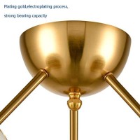 Holkirt Classic Mid Century Modern Globe Semi Flush Mount Ceiling Light Sputnik Chandeliers,White Frosted Glass Gold Finished For Living Room Dining Room Bedroom 3- Light