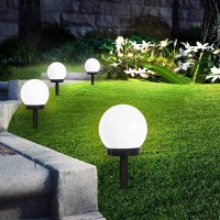 Incx Solar Lights Outdoor, 8 Pack Solar Led Globe Light Waterproof, Garden Lights Solar Powered For Yard Patio Walkway Landscape In-Ground Spike Pathway Cool White