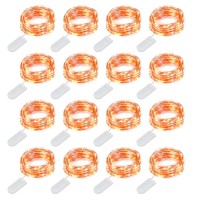 Mumuxi Fairy Lights Battery Operated [16 Pack], 10Ft 30 Led Battery Operated String Lights | Waterproof & Ideal For Bedroom Weddings Halloween Battery Operated Christmas Lights, Orange