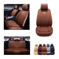 Oasis Auto Car Seat Covers Accessories Full Set Premium Nappa Leather Cushion Protector Universal Fit For Most Cars Suv Pick-Up Truck, Automotive Vehicle Auto Interior Dacor (Os-008 Brown)