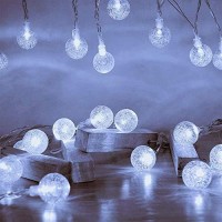 Yotelim Globe String Lights Battery Operated ,2 Pack 26.2Ft 60 Led Cool White Water Proof Crystal Ball Outdoor String Lights With Remote Control For Home, Patio,Party, Christmas, Garden Decor