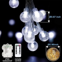 Yotelim Globe String Lights Battery Operated ,2 Pack 26.2Ft 60 Led Cool White Water Proof Crystal Ball Outdoor String Lights With Remote Control For Home, Patio,Party, Christmas, Garden Decor