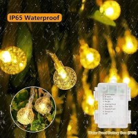 Coloured Globe String Lights Battery Operated 2 Pack 262Ft 60 Led 16 Colour Changing Water Proof Crystal Ball Outdoor String Li