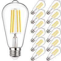 Maxvolador Vintage Led Edison Light Bulb, Equivalent 60 Watt, 6W St58 Warm White 2700K, E26 Medium Base,800 Lumens High Brightness Antique Led Filament Bulbs, Cri 85+, Non-Dimmable, Pack Of 12