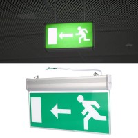 Xinwoer Security Exit Sign Glow,110-240V Acrylic Led Emergency Sign Lamp Left Right Evacuation Indicator Light