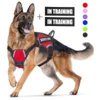 Lmobxevl Service Dog Harness,No-Pull Dog Harness With Handle Adjustable Reflective Pet Dog In Training Vest Harness,Easy Control For Small Medium Large Breed Outdoor Walking Hiking