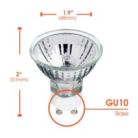 Xtricity Halogen 35W Gu10 Glass Spotlight Light Bulb, Dimmable, 2700K Soft White, 400 Lumens, Gu10 35W 120V, (6 Pack)