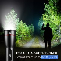 Led Rechargeable Flashlight, Lp3000 High Lumen Super Bright, 1000 Lumen Zoomable Flashlight, Waterproof, 5 Lighting Modes,Small Handheld Flashlight For Camping,Emergencies(Usb Cable Included)